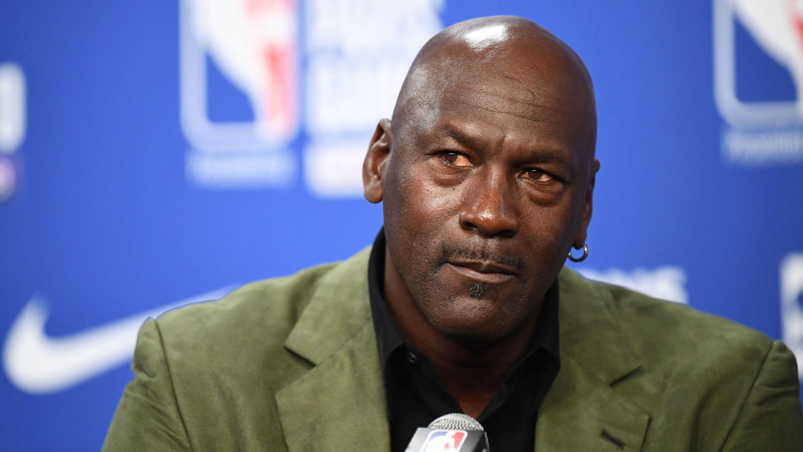 Michael Jordan at a press conference