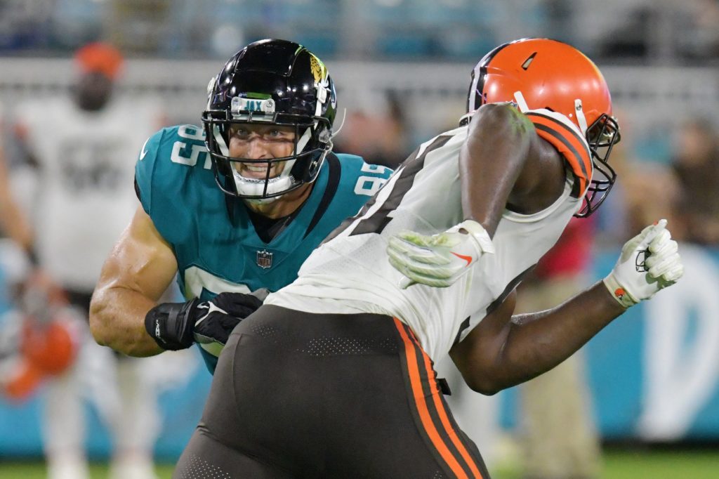 Tim Tebow during his one game for the Jacksonvile Jaguars